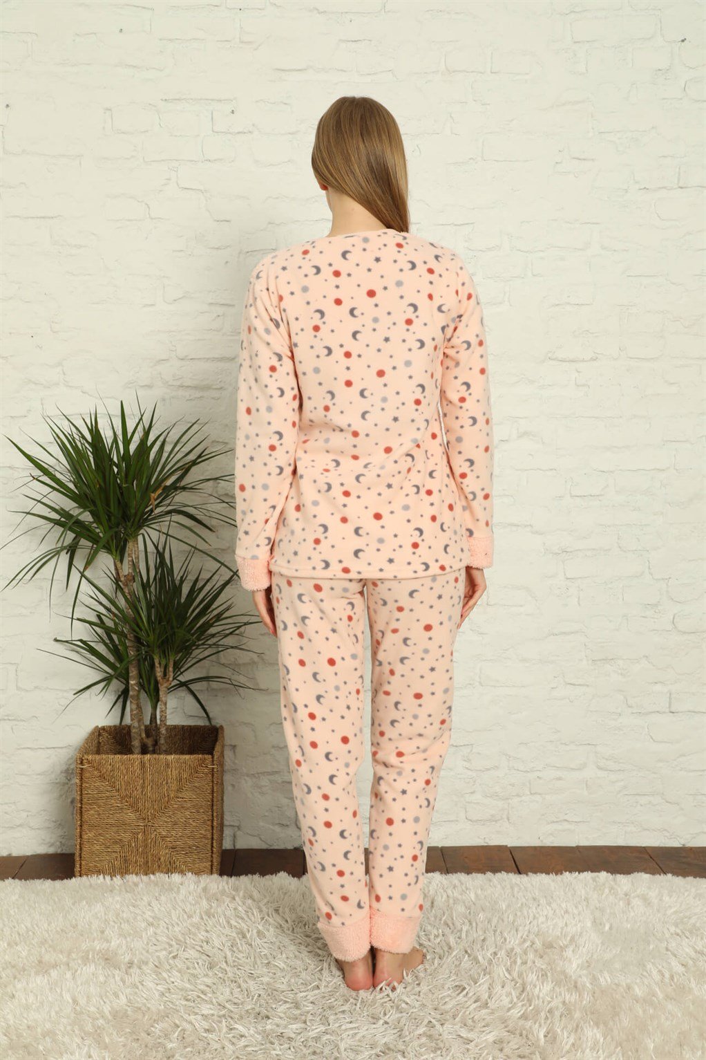 Akbeniz Welsoft Polar Kadın Manşetli Pijama Takımı 8436