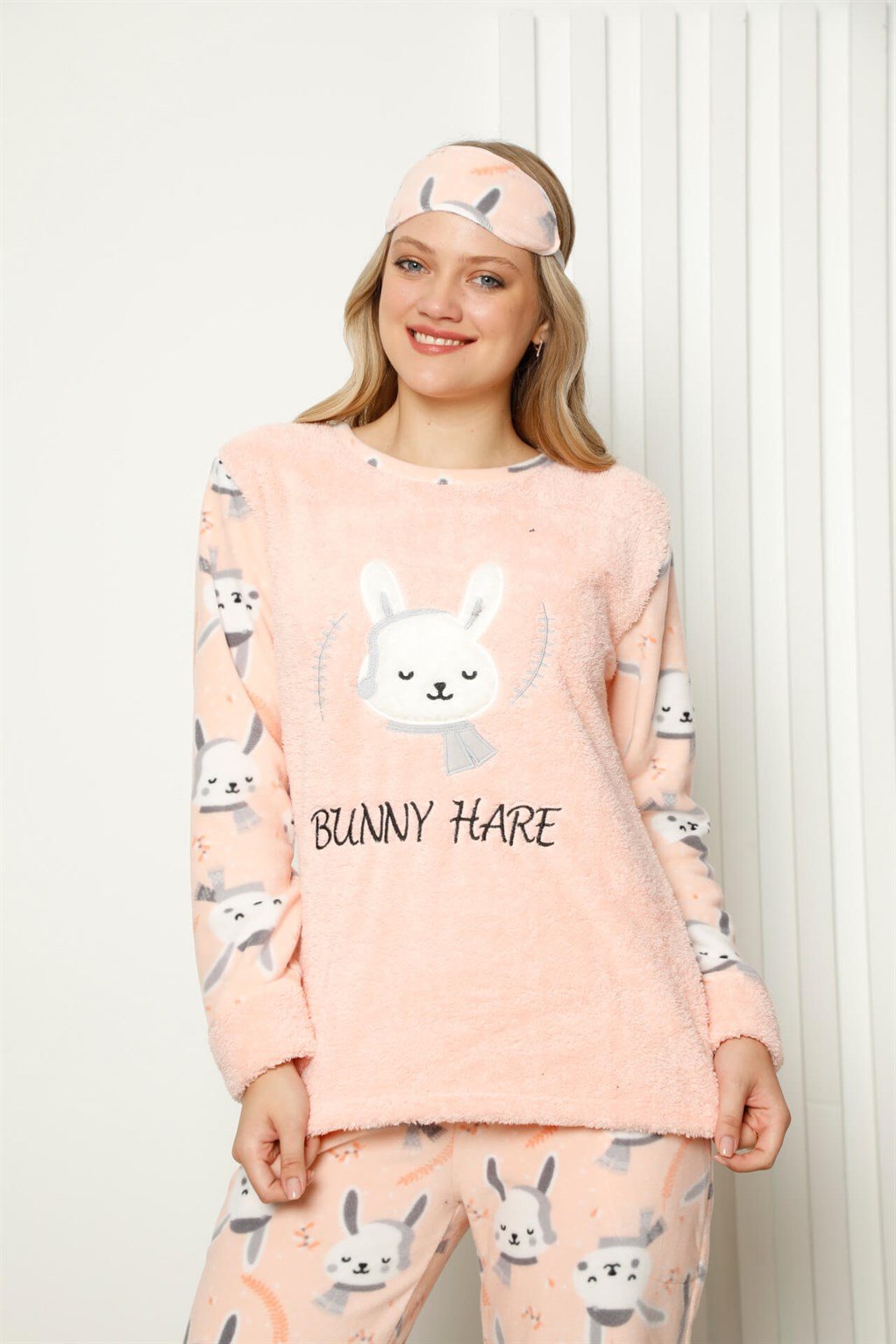 Akbeniz Welsoft Polar Kadın Manşetli Pijama Takımı 8417