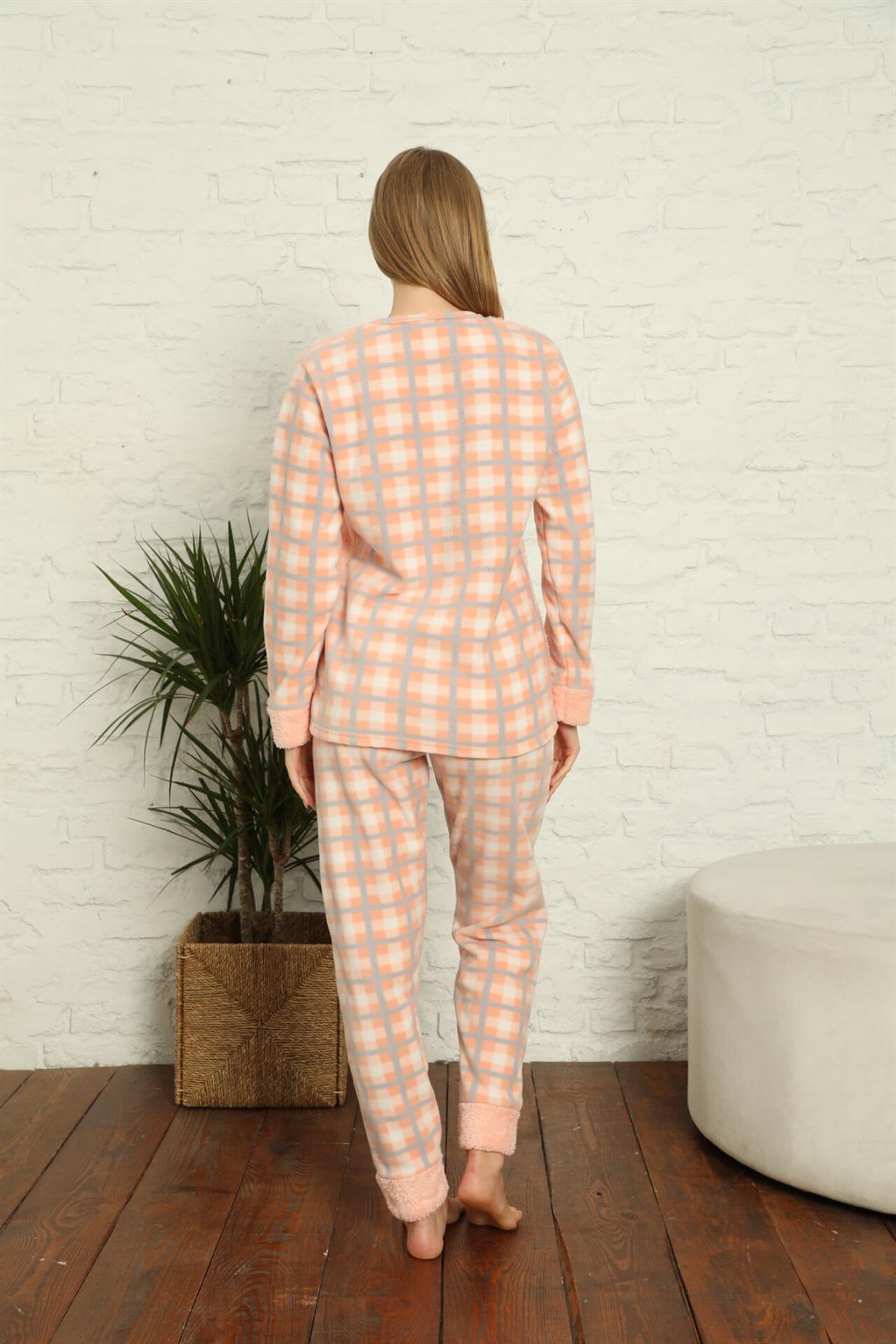 Akbeniz Welsoft Polar Kadın Manşetli Pijama Takımı 8434