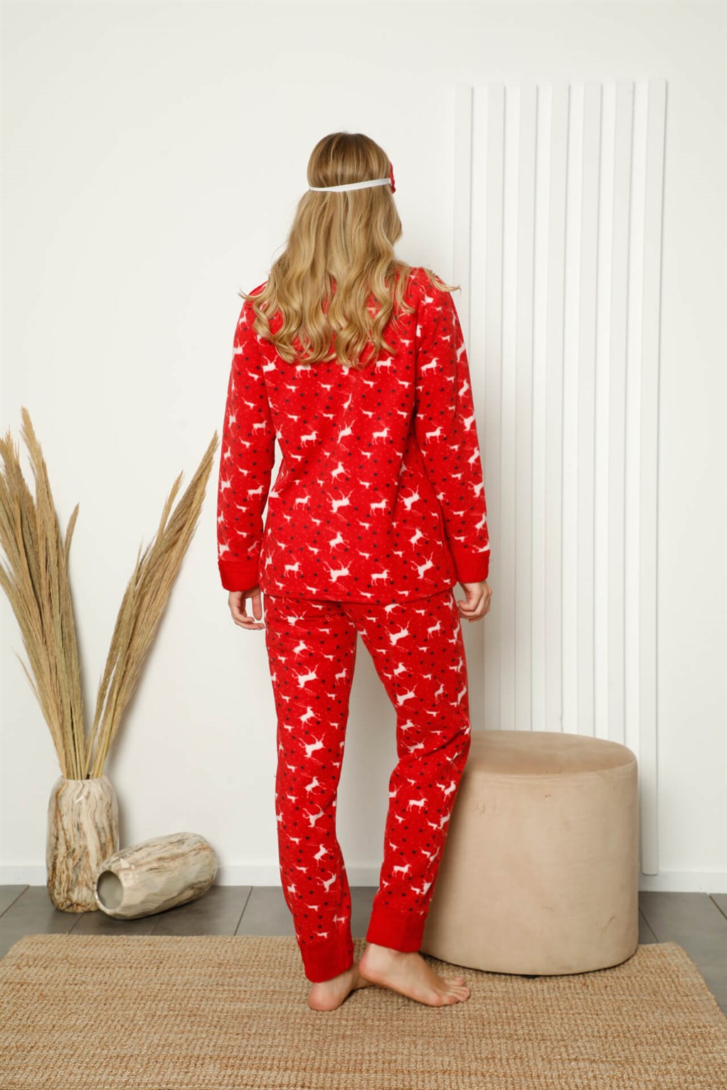 Akbeniz Welsoft Polar Kadın Manşetli Pijama Takımı 8421