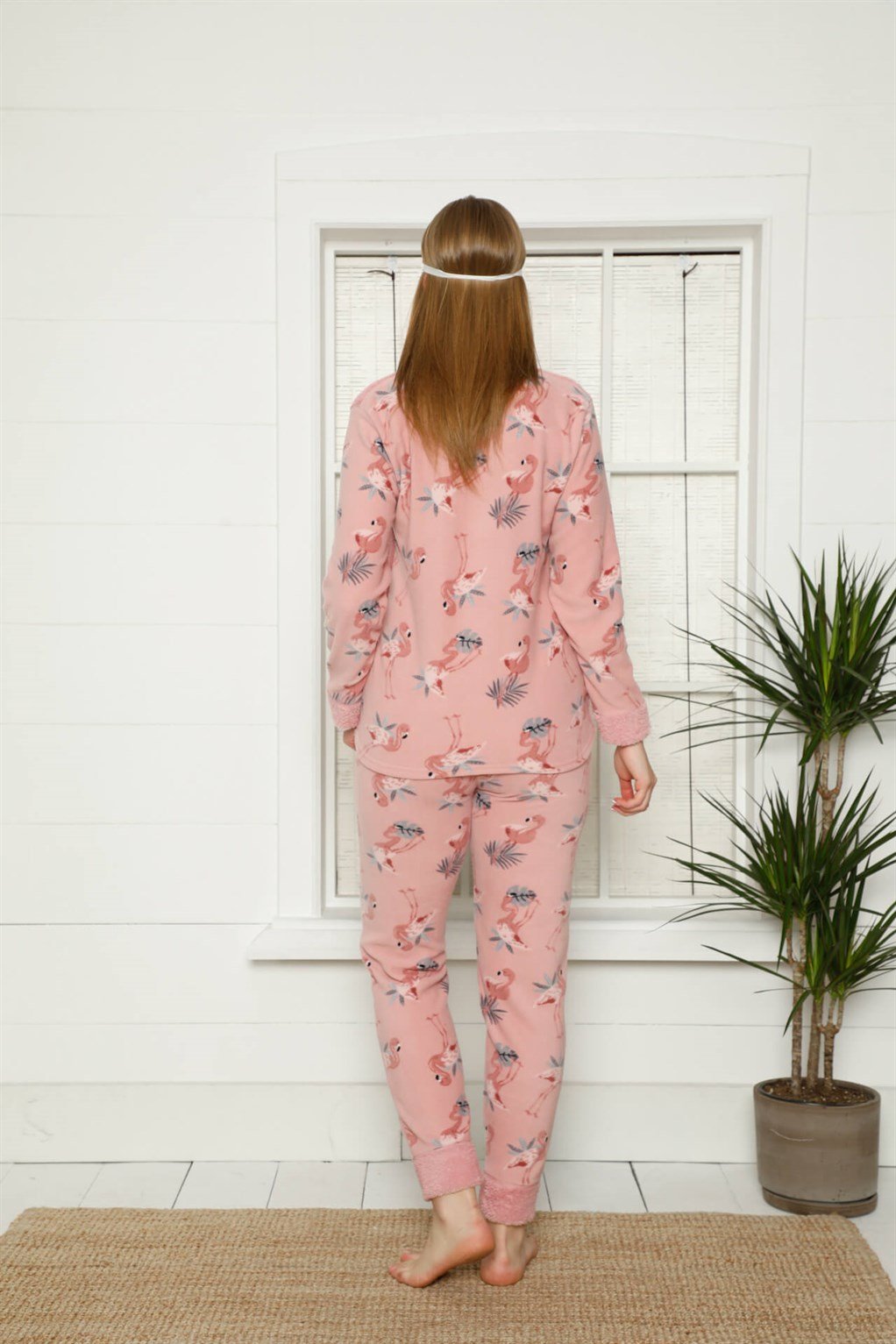 Akbeniz Welsoft Polar Kadın Manşetli Pijama Takımı 8453