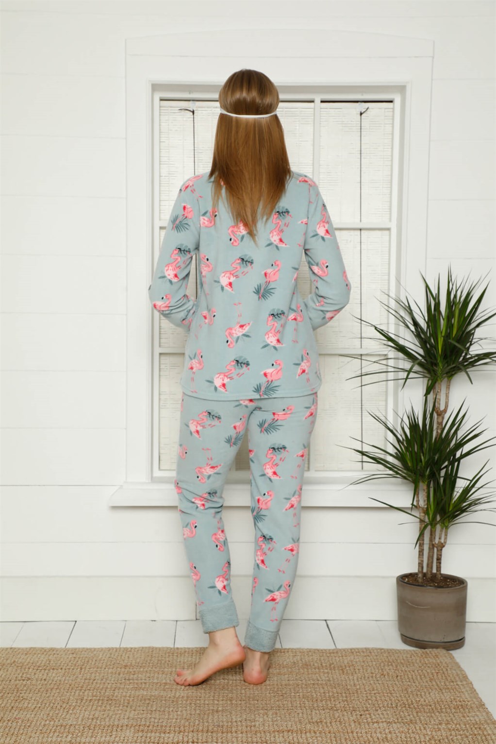 Akbeniz Welsoft Polar Kadın Manşetli Pijama Takımı 8452