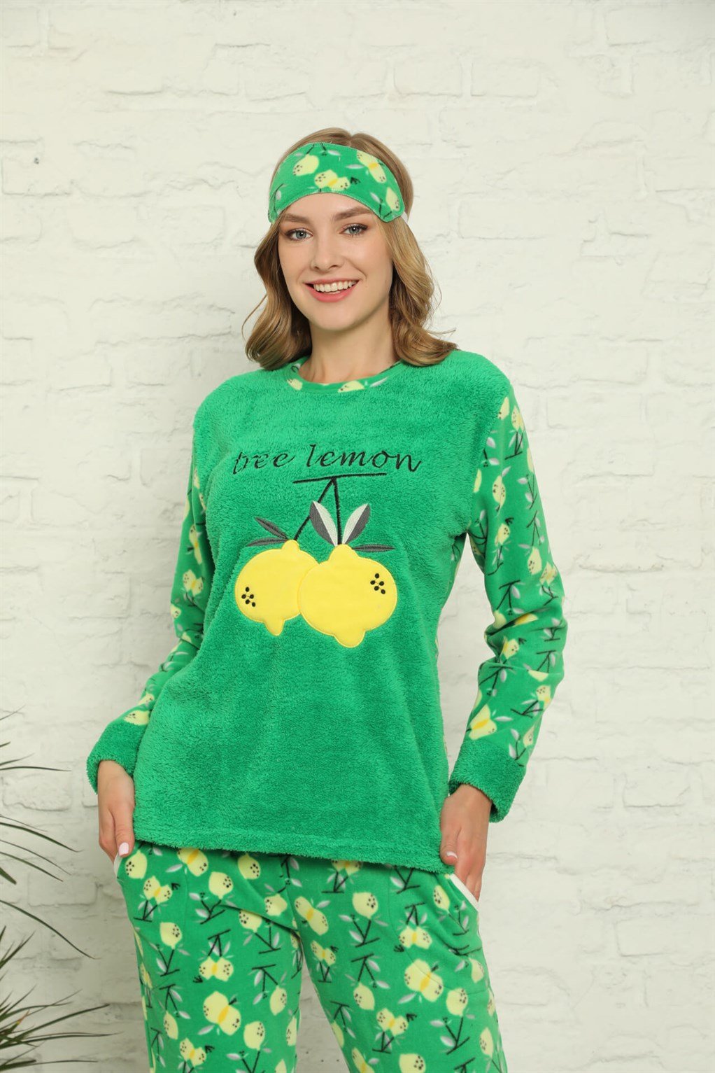 Akbeniz Welsoft Polar Kadın Manşetli Pijama Takımı 8424