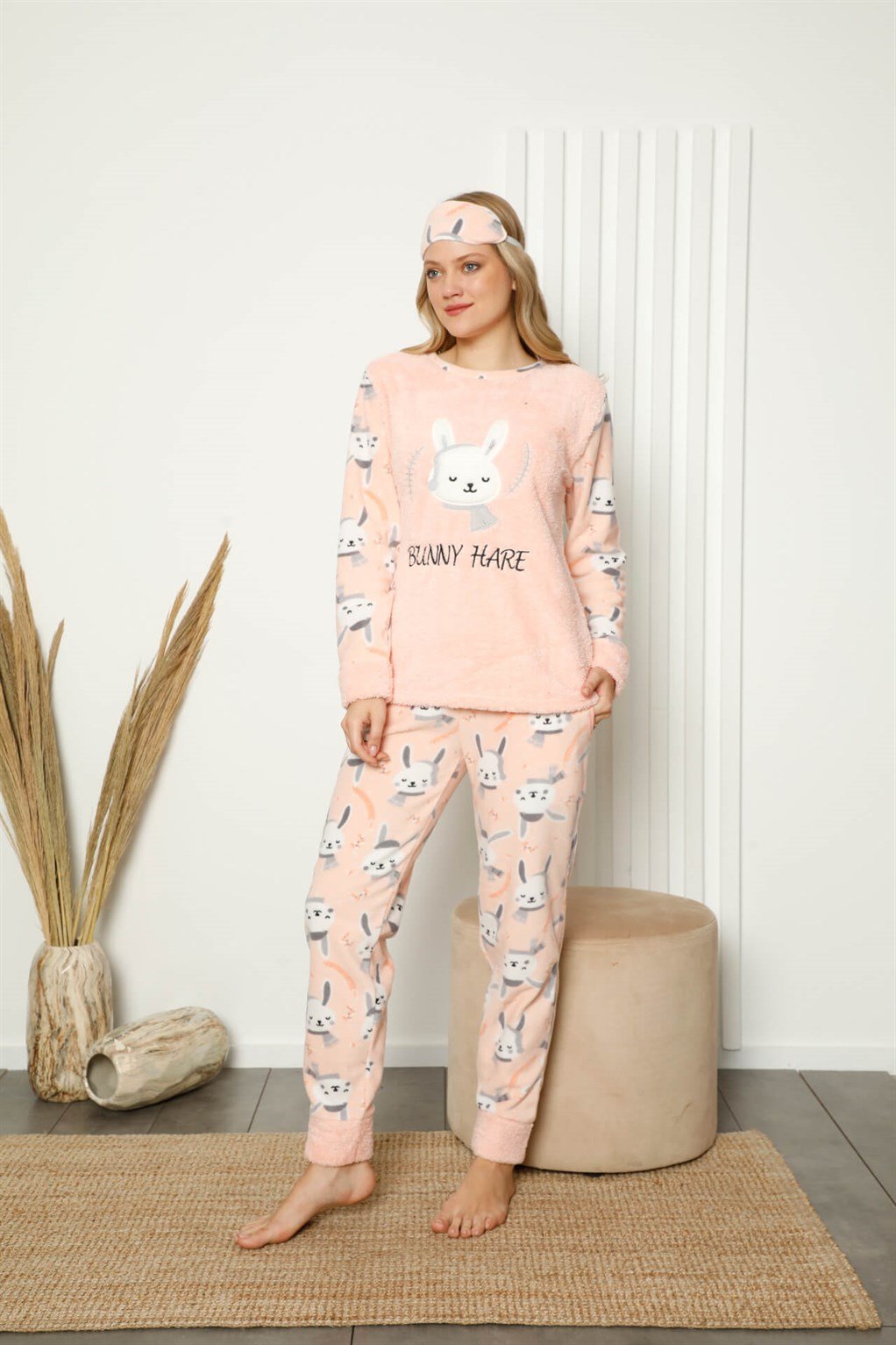 Akbeniz Welsoft Polar Kadın Manşetli Pijama Takımı 8417