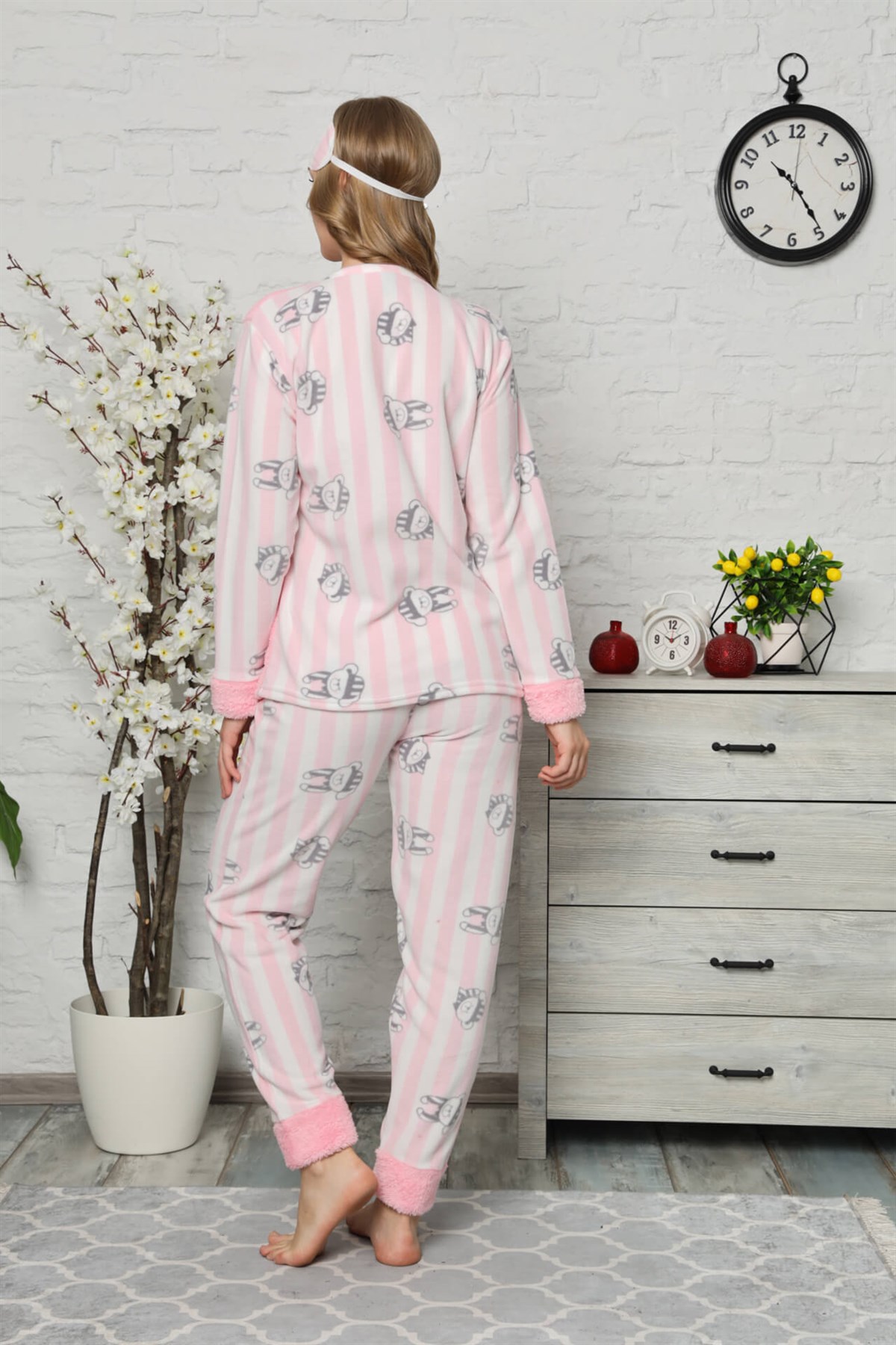 Akbeniz Welsoft Polar Kadın Pijama Takımı 8068