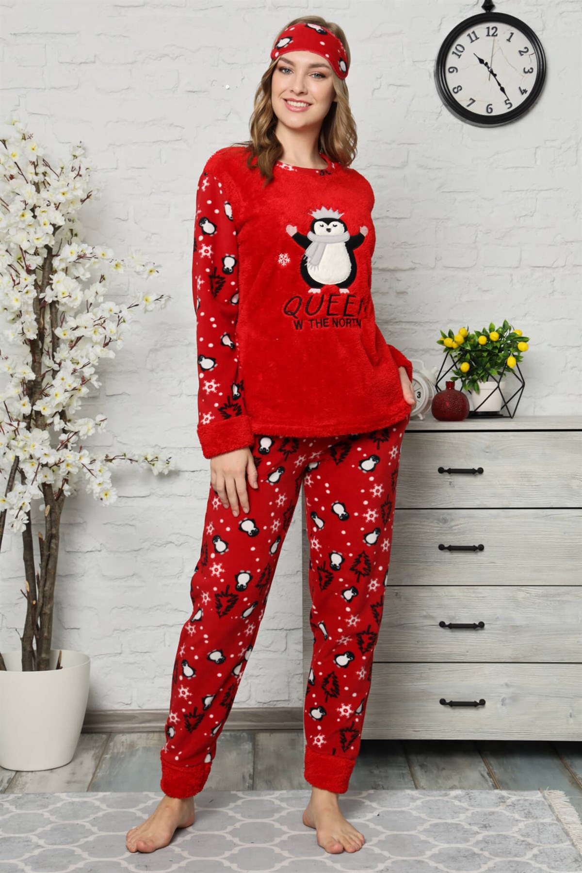 Akbeniz Welsoft Polar Kadın Pijama Takımı 8064