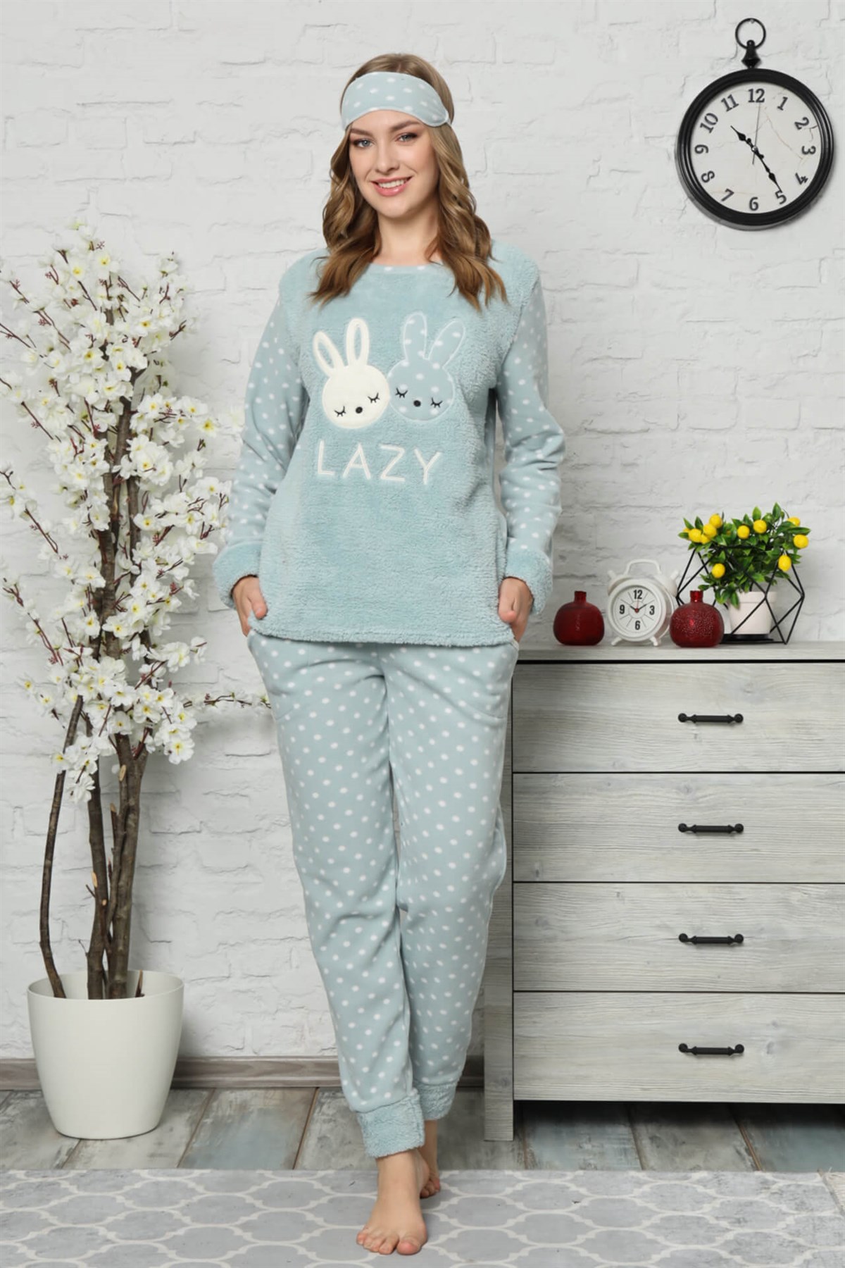 Akbeniz Welsoft Polar Kadın Pijama Takımı 8066