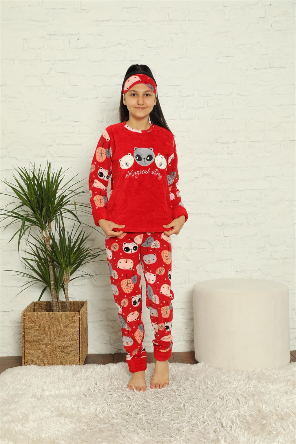 Akbeniz WelSoft Polar Kız Çocuk Pijama Takımı 4576