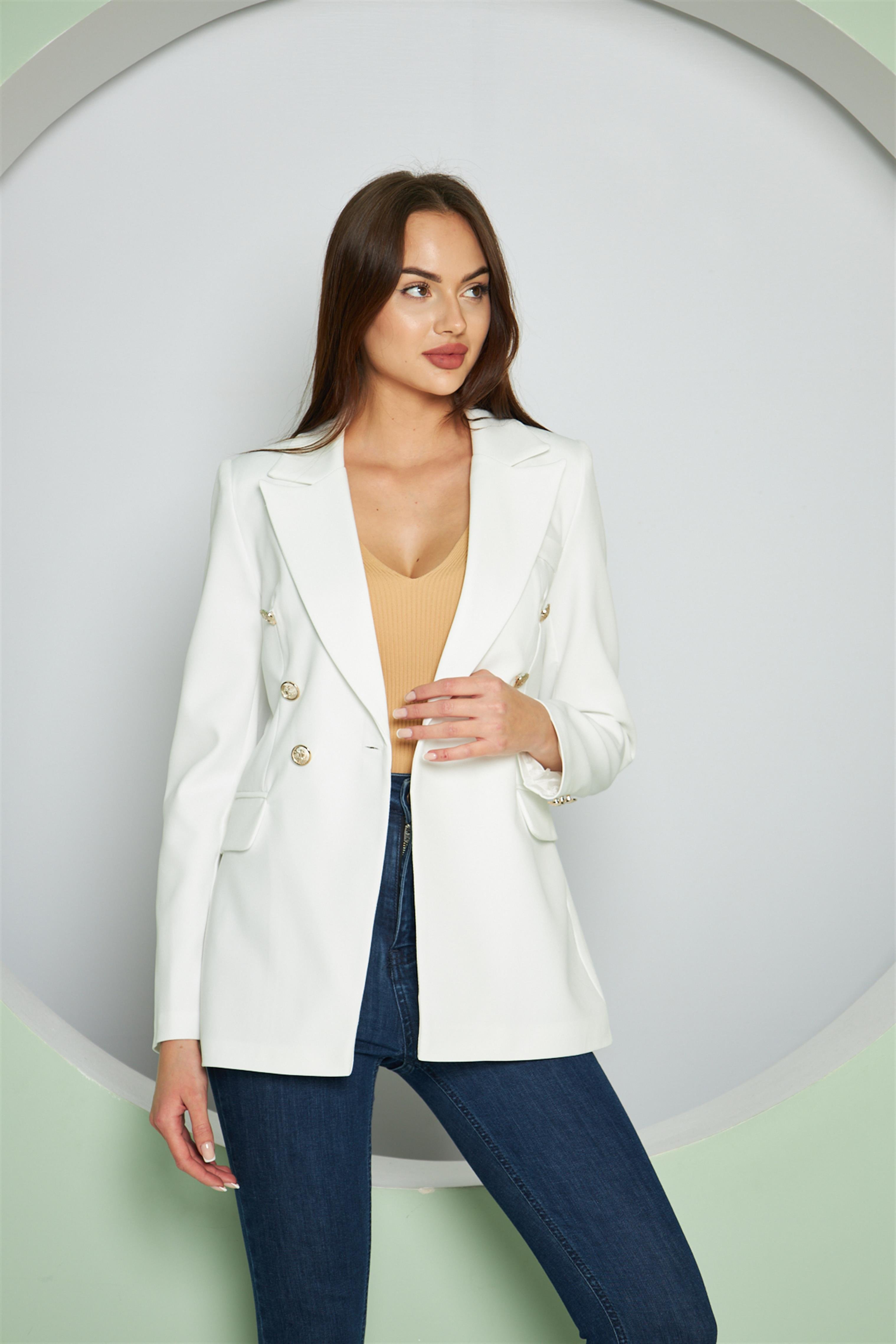 Balmain Ceket Ekru