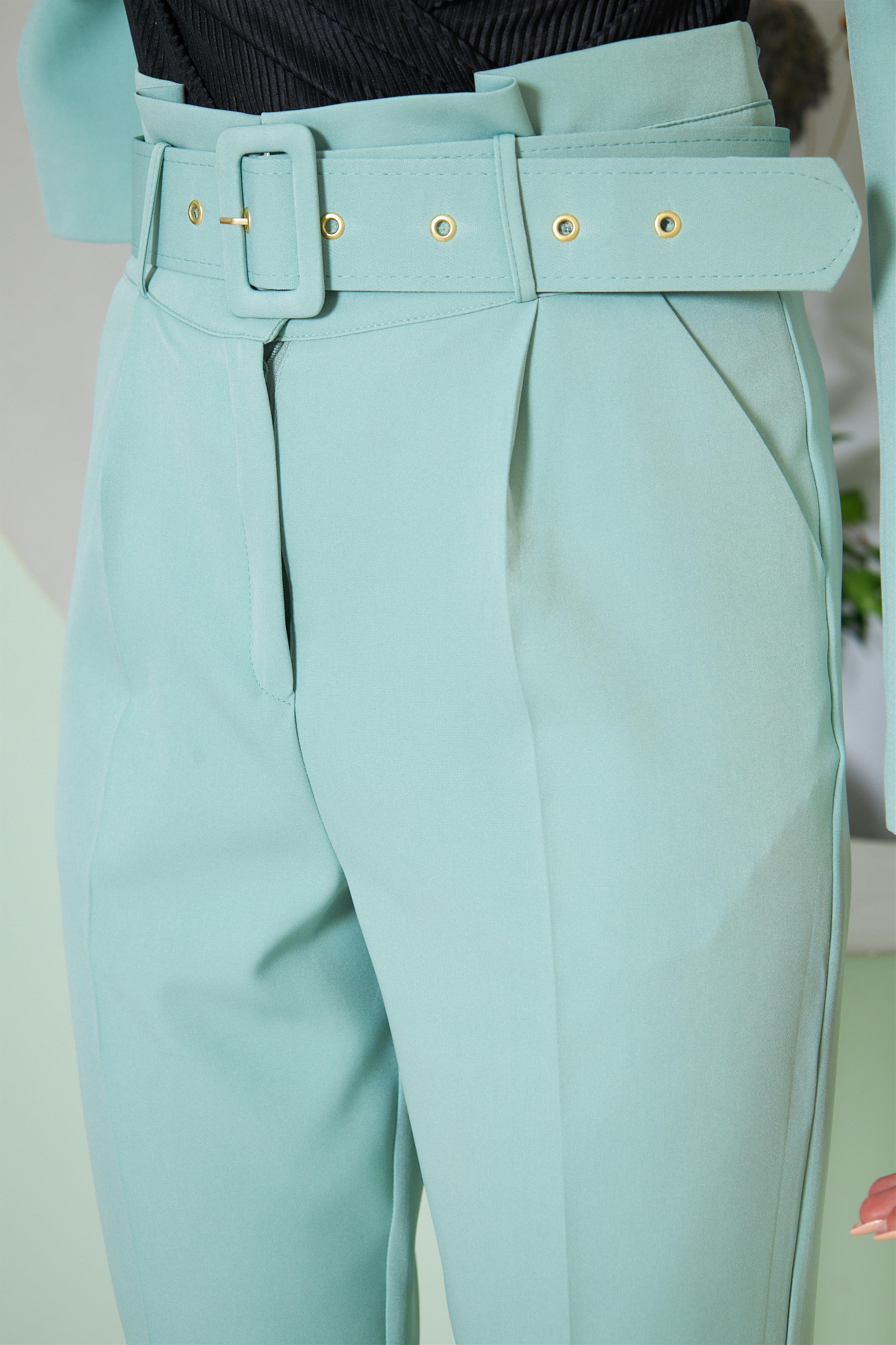 Balmain Ceketli Takım Mint Yeşili