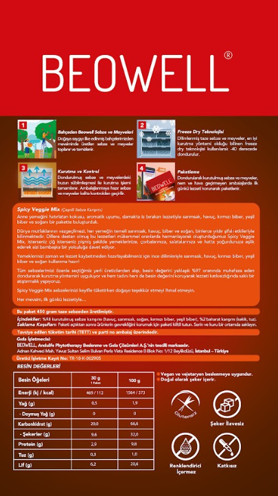 BEOWELL NUTRITION - SPICY VEGGIE MIX