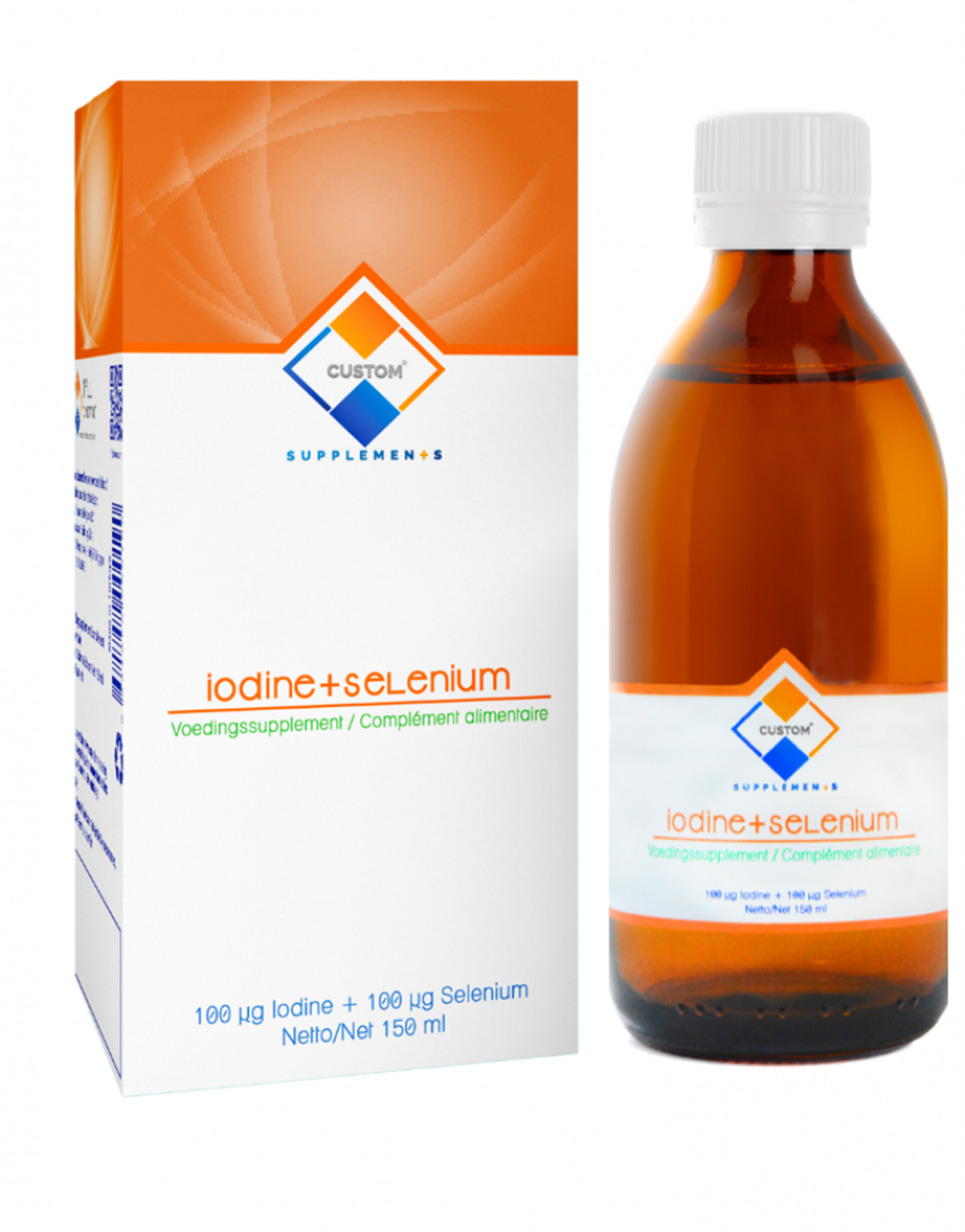 Custom Supplements® 100 mcg İyot + 100 mcg Selenyum Likit Çözelti Takviye Edici Gıda