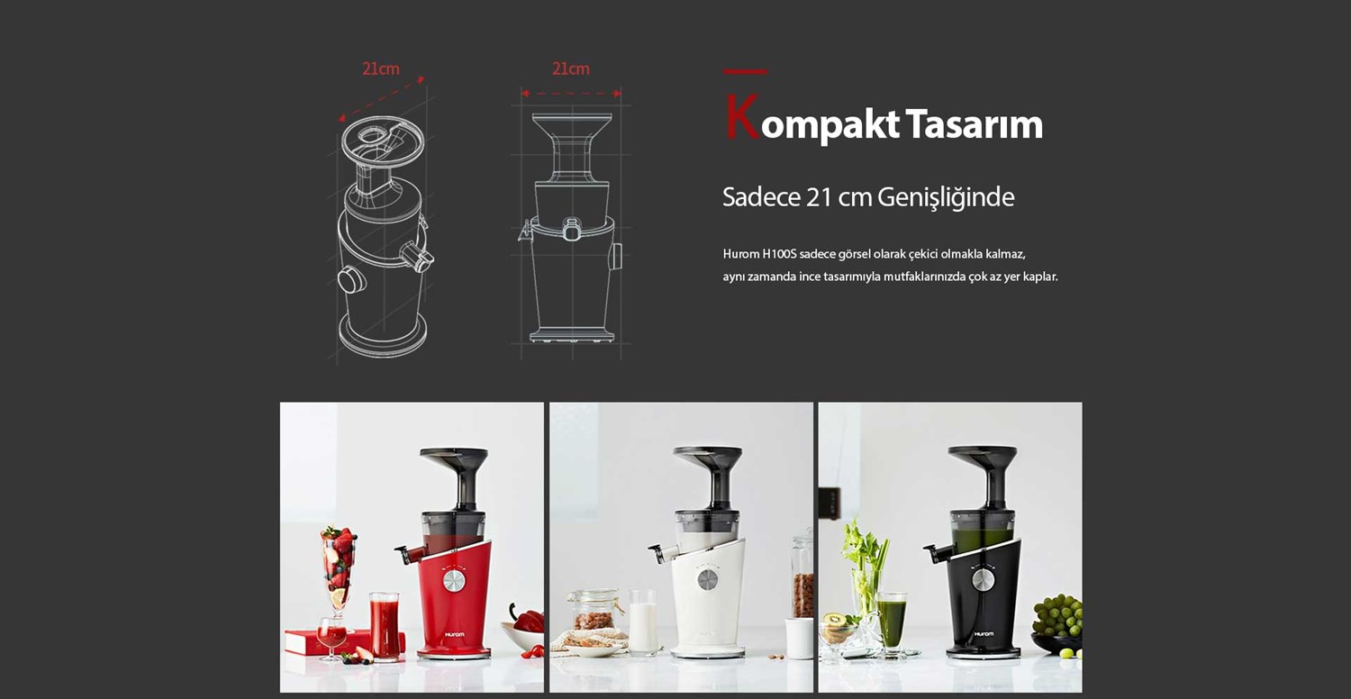 HUROM H100S  SLOWJUİCER-RBE / Şimşek Kırmızı 