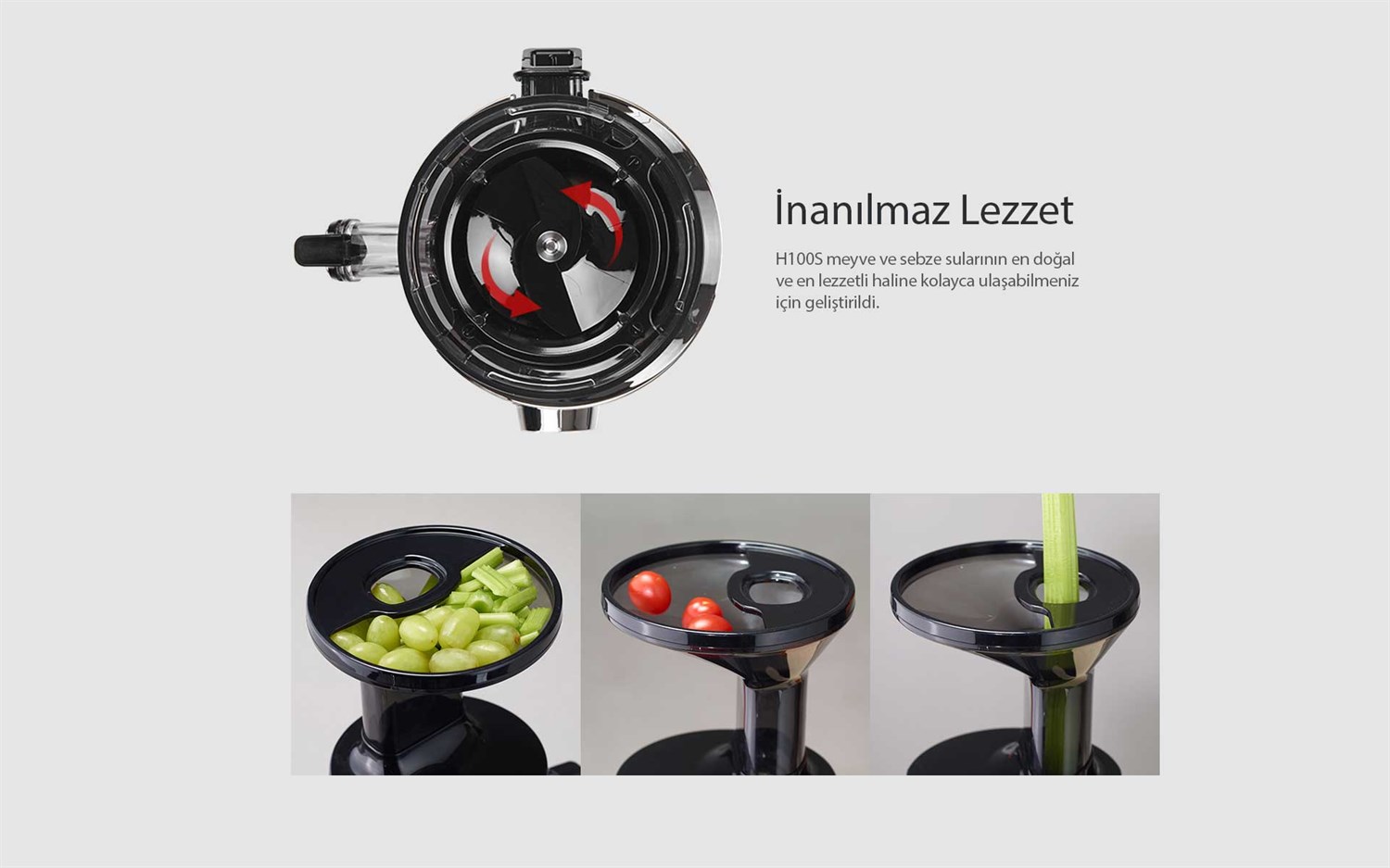 HUROM H100S  SLOWJUİCER-RBE / Şimşek Kırmızı 