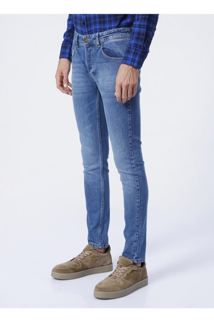 21.02.70.007_Kevin 811 Jean C6628 Normal Bel Comfort Fit Düz Mavi Erkek Denim Pantolon