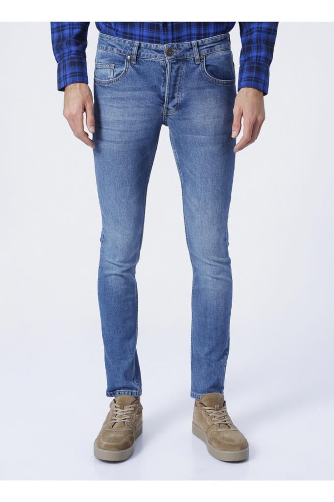 21.02.70.007_Kevin 811 Jean C6628 Normal Bel Comfort Fit Düz Mavi Erkek Denim Pantolon