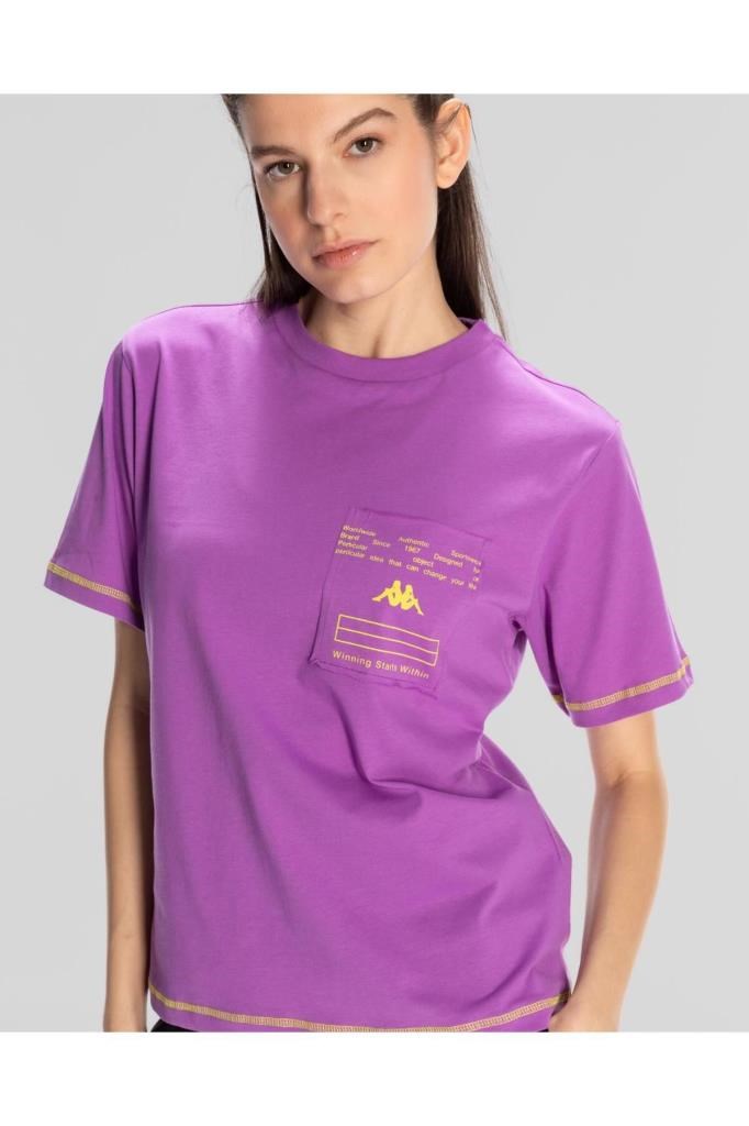 Authentic Kage T-shirt Kadın Mor Regular Fit Tişört