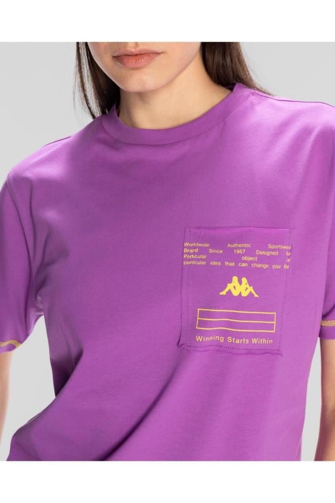 Authentic Kage T-shirt Kadın Mor Regular Fit Tişört