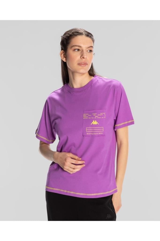Authentic Kage T-shirt Kadın Mor Regular Fit Tişört