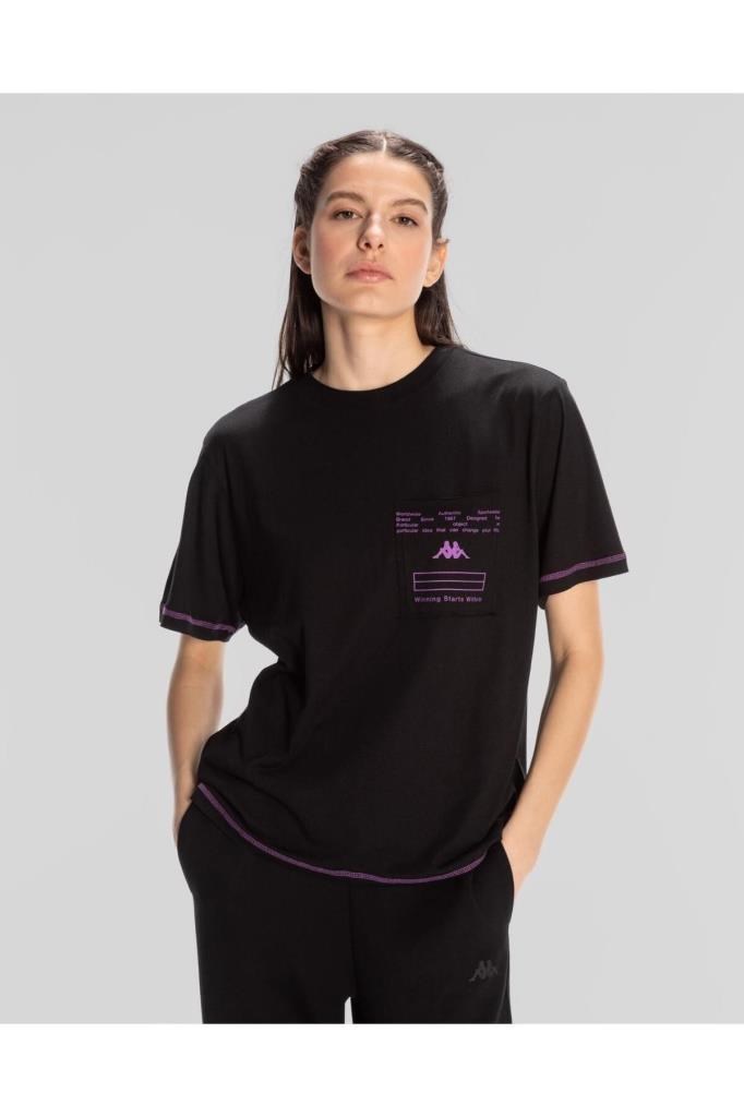 Authentic Kage T-shirt Kadın Siyah Regular Fit Tişört 351Q67W-005