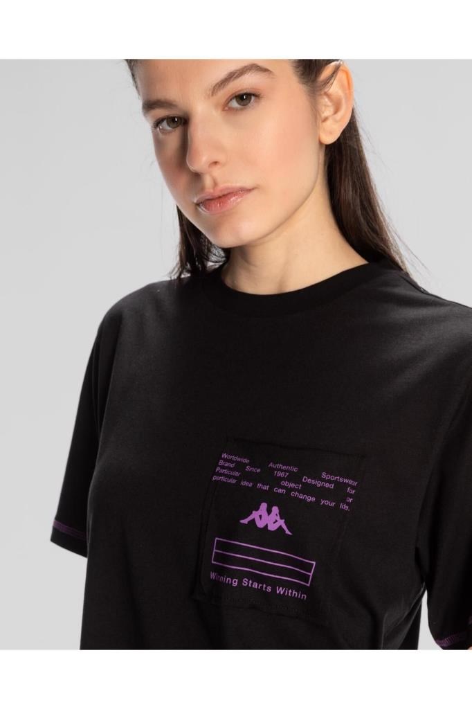 Authentic Kage T-shirt Kadın Siyah Regular Fit Tişört 351Q67W-005