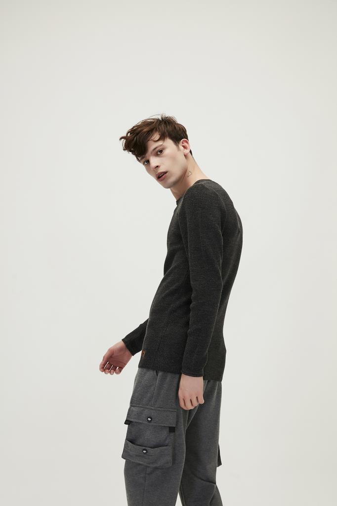 Bad Bear Antrasit Dapple Knit Triko Kazak 19.02.22.009-Raven 