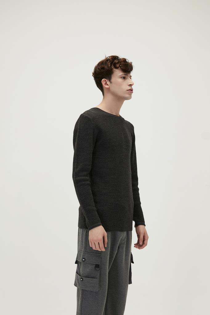 Bad Bear Antrasit Dapple Knit Triko Kazak 19.02.22.009-Raven 