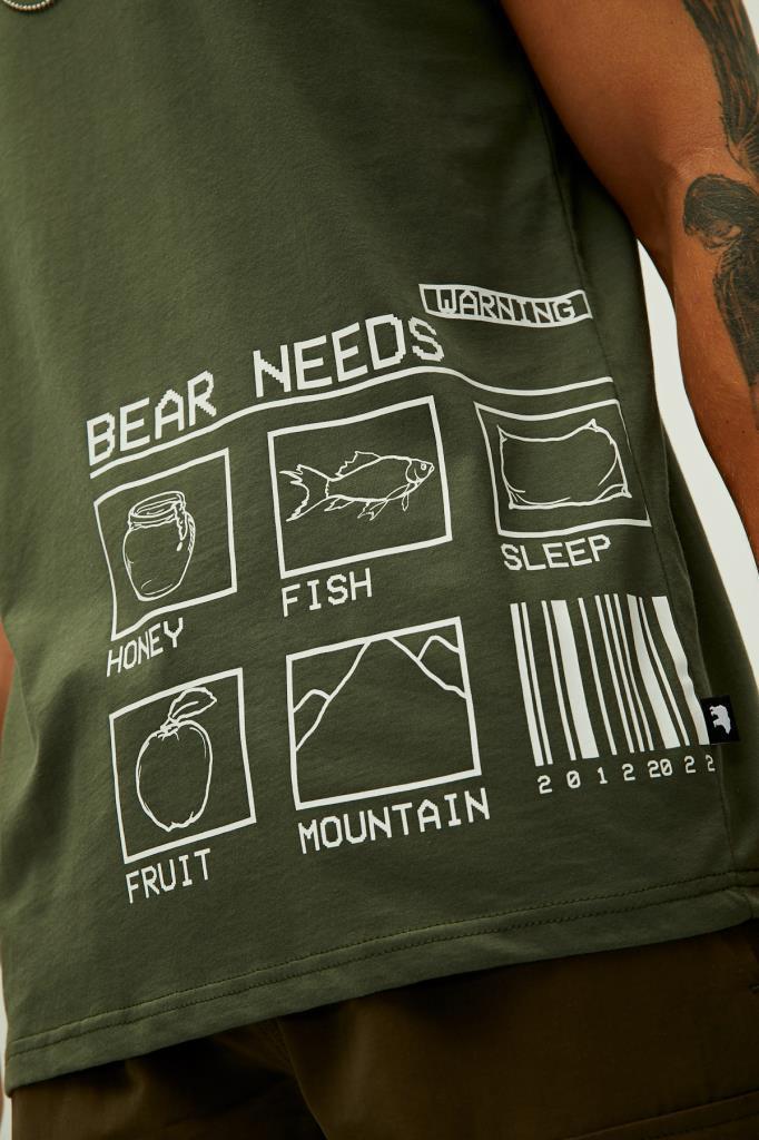 Bad Bear Erkek Haki Tişört Bear Needs T-shirt 22.01.07.016