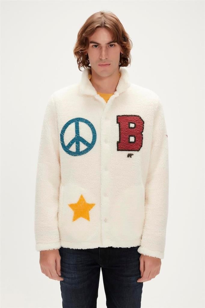 Bad Bear Erkek Peluş Polar Erkek Beyaz Gömlek Polar Beyaz-23.02.29.003-Beyaz