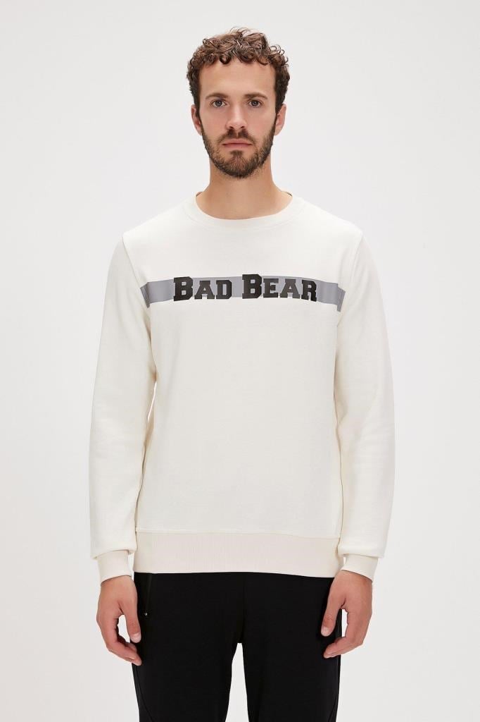 Bad Bear Erkek Sweatshirt Beyaz Reflect Bear Erkek Sweatshirt 23.02.12.021-Beyaz