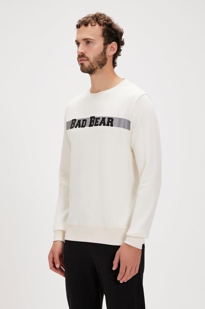 Bad Bear Erkek Sweatshirt Beyaz Reflect Bear Erkek Sweatshirt 23.02.12.021-Beyaz