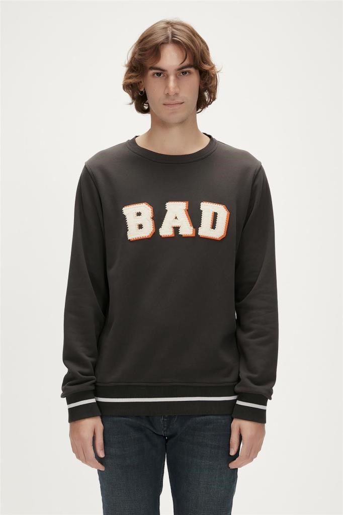 Bad Bear Erkek Sweatshirt Erkek Gri Sweatshirt Felt Crewneck Antrasit Erkek Sweatshirt 23.02.12.013-Antrasit