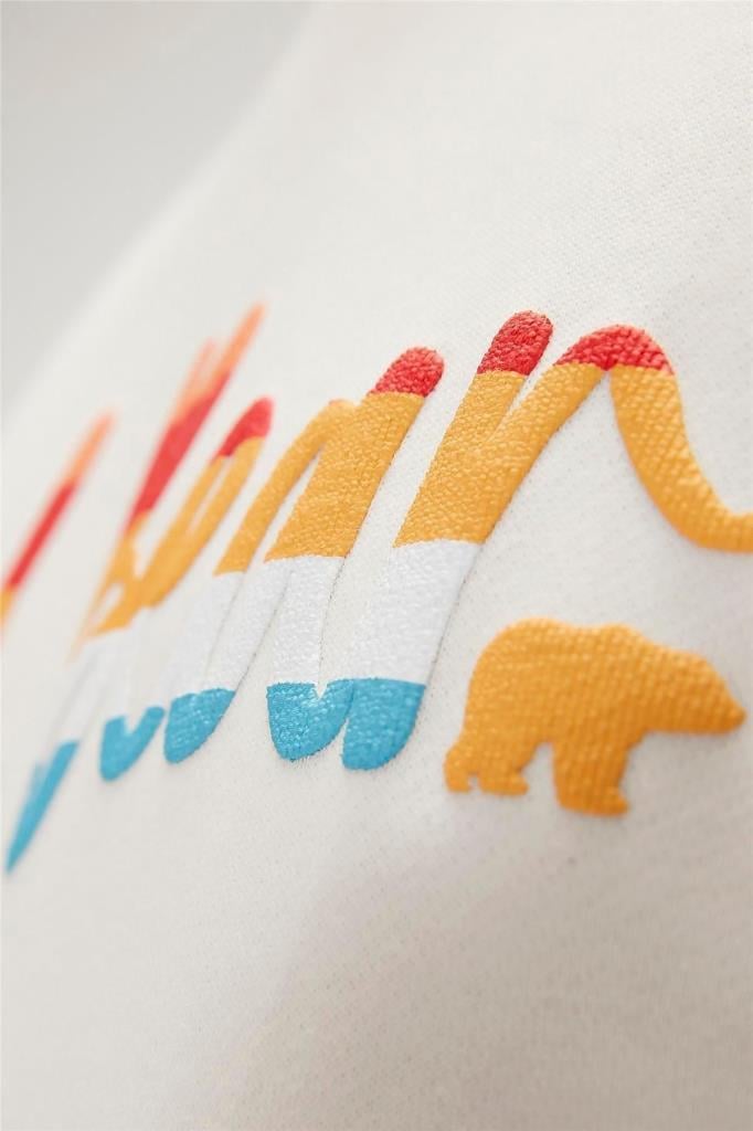 Bad Bear Erkek Sweatshirt Manuscript Crewneck Erkek Sweat - Bisiklet 23.02.12.016-Beyaz