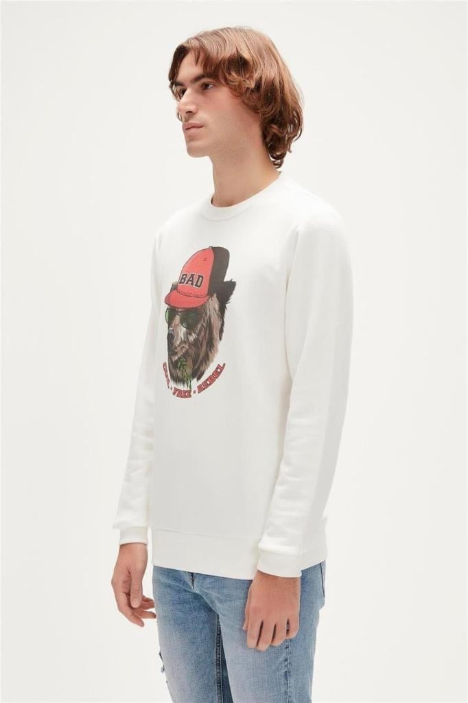 Bad Bear Erkek Sweatshirt REBEL CREWNECK Erkek Sweatshirt 23.02.12.019-Beyaz