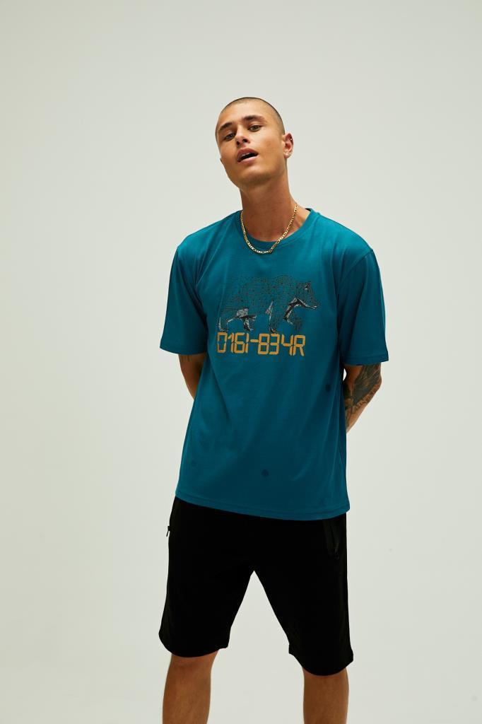 Bad Bear Erkek T-shirt DIGIBEAR T-SHIRT Petrol Mavi Tişört