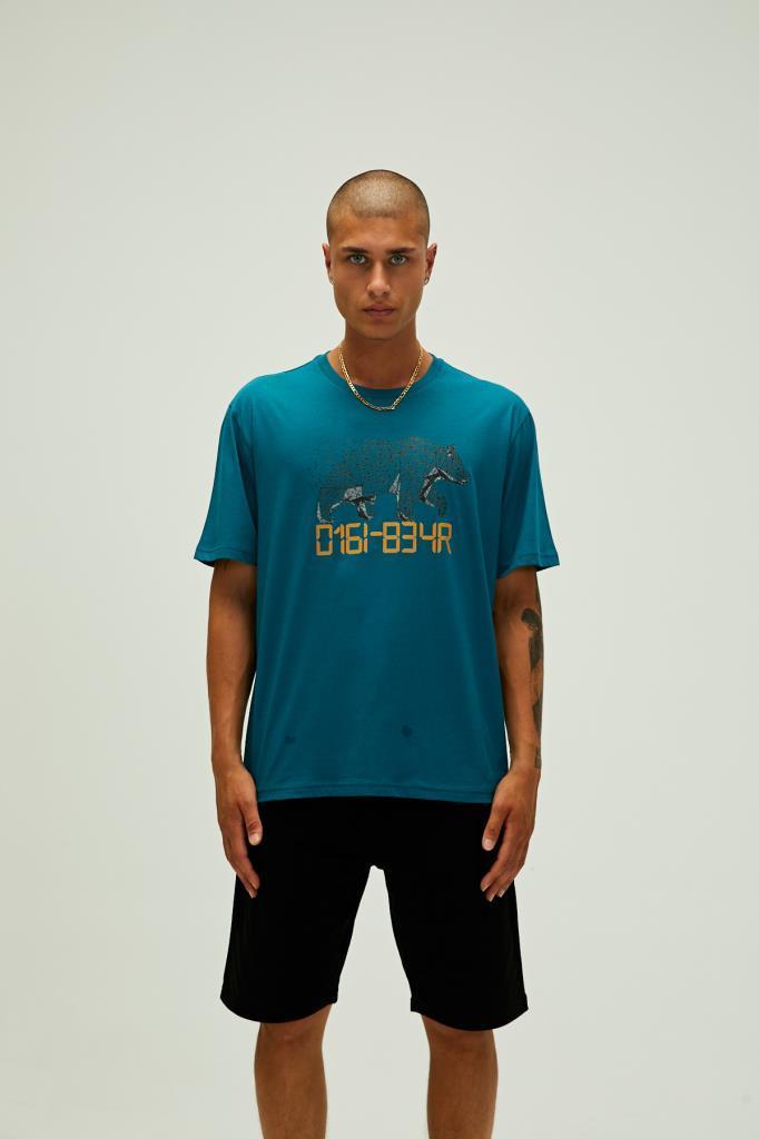 Bad Bear Erkek T-shirt DIGIBEAR T-SHIRT Petrol Mavi Tişört