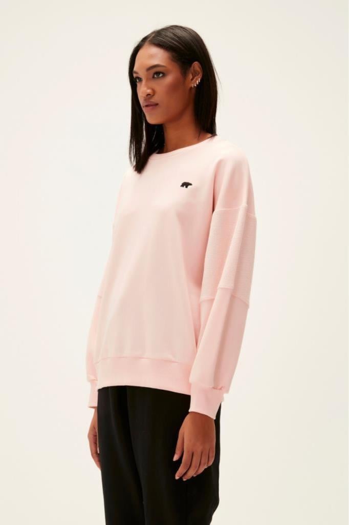 Bad Bear Kadın Sweatshirt Basic Pudra Crewneck 23.04.12.001-Pudra