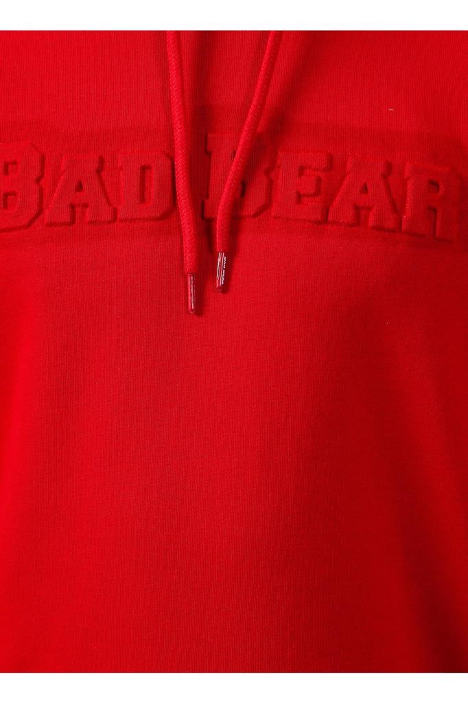 BadBear Bisiklet Yaka Kırmızı Erkek Sweatshırt 22.02.12.014 Pucker Bear Hoodıe