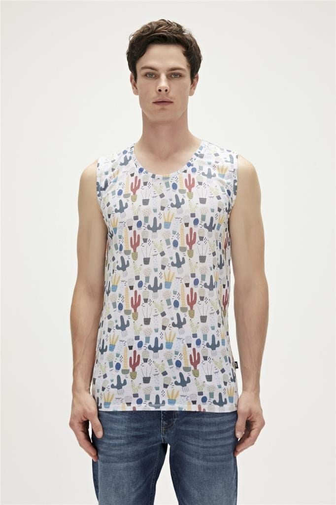 BadBear Erkek Atlet Areole Tank-top Beyaz