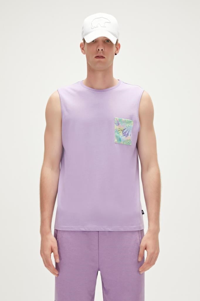 BadBear Erkek Atlet Mor MONSTERA TANK-TOP 23.01.23.004-Tuscany