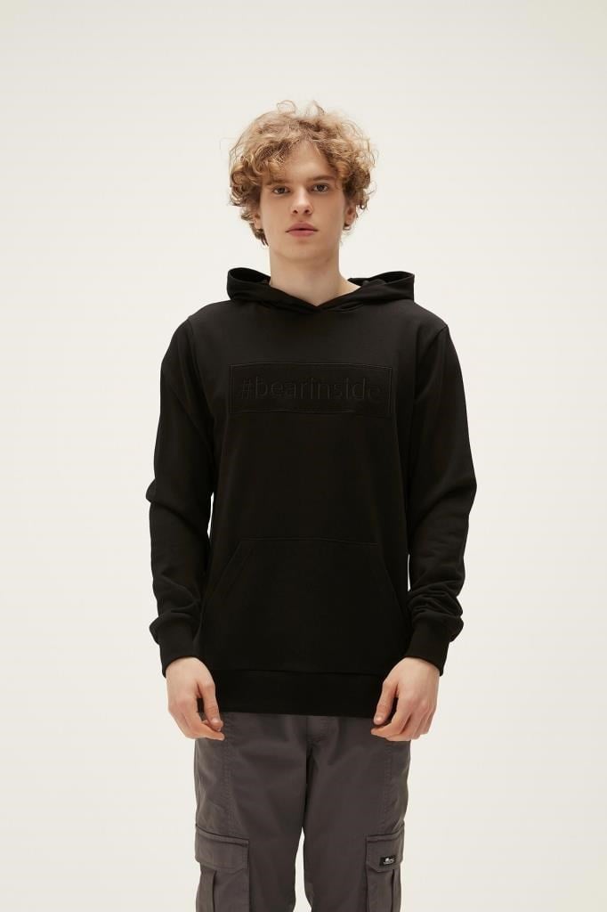 BadBear Erkek Insıde Patch Hoodıe Sweatshirt Siyah