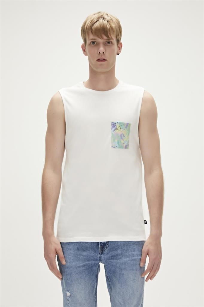 BadBear Erkek T-shirt Monstera Tank-top Beyaz