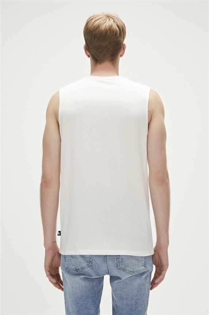 BadBear Erkek T-shirt Monstera Tank-top Beyaz