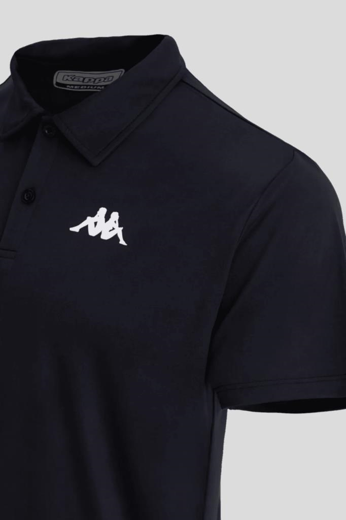 Kappa %100 Polyester (Pamuklu değildir) Kombat Poly Polo Erkek Siyah Regular Fit Polo Yaka Tişört