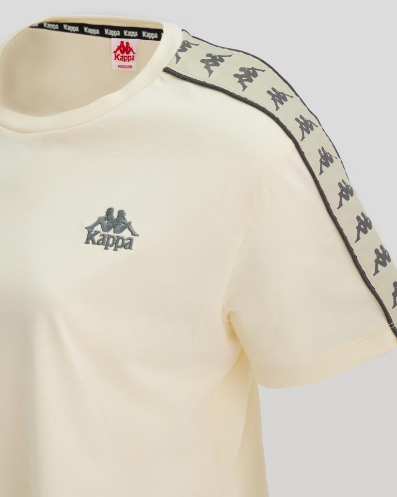 Kappa 222 Banda Apua T-shirt Kadın Bej Oversize Tshirt 371E88W
