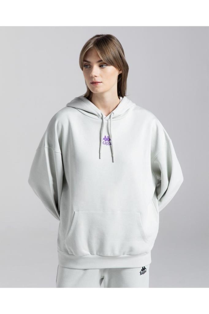 Kappa Kadın Kapüşonlu Sweatshirt Authentic Mira Kadın Gri Sweatshirt 341M3YW