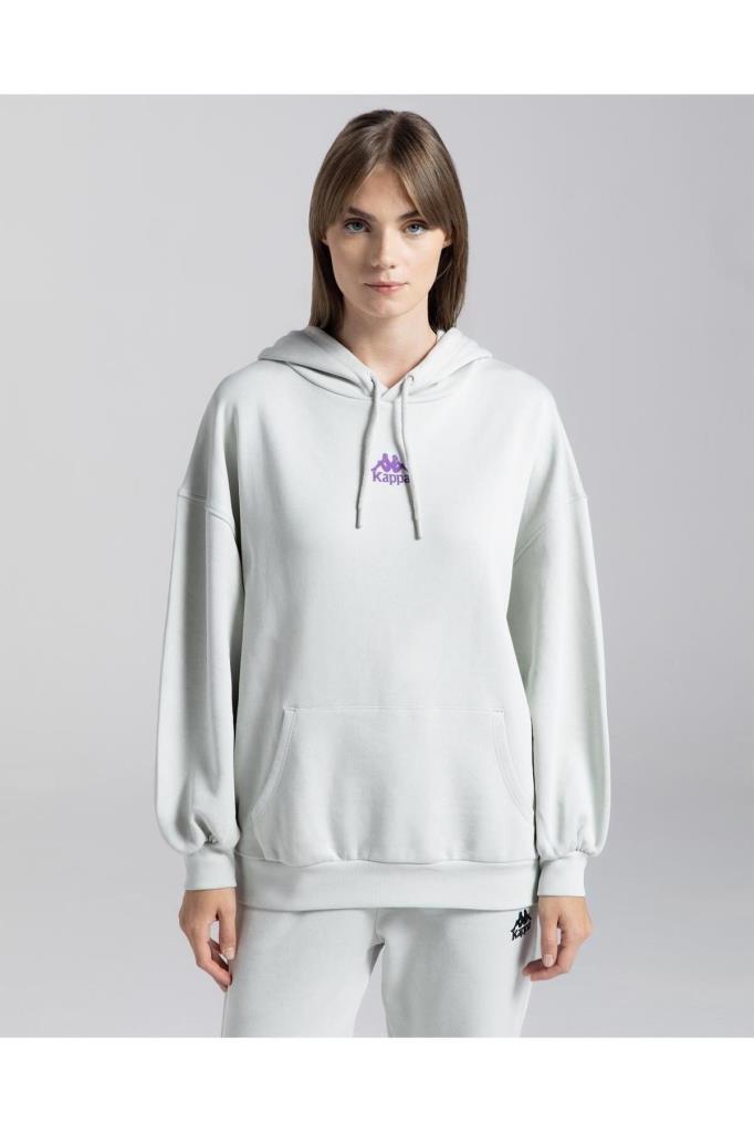 Kappa Kadın Kapüşonlu Sweatshirt Authentic Mira Kadın Gri Sweatshirt 341M3YW