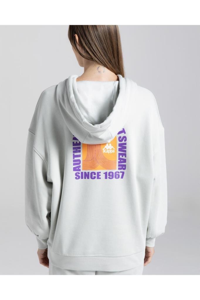 Kappa Kadın Kapüşonlu Sweatshirt Authentic Mira Kadın Gri Sweatshirt 341M3YW