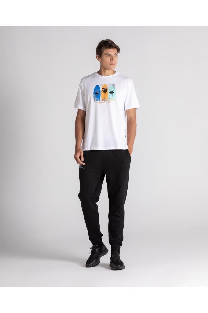 Kappa Logo Atlantic M T-shirt Erkek Beyaz Tshirt 361E88W