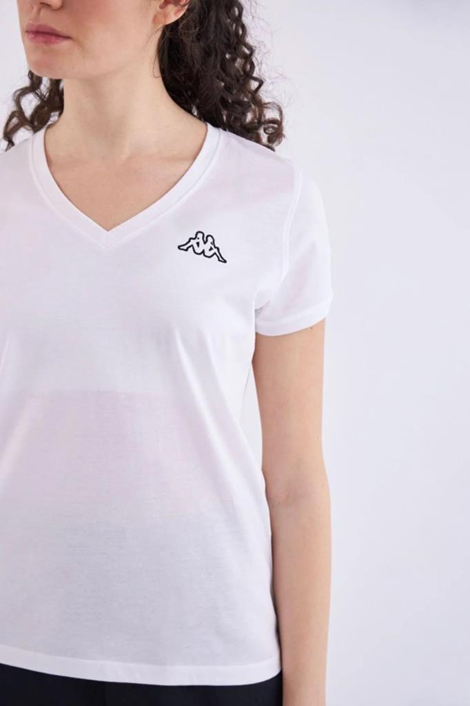 Kappa Logo Cabou T-shirt Kadın Beyaz Tshirt 361D5UW